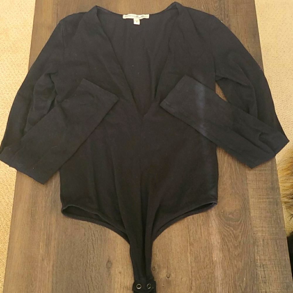 Express Long Sleeve Deep V Bodysuit